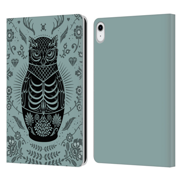 Rachel Caldwell Illustrations Owl Doll Leather Book Wallet Case Cover For Apple iPad 10.9 (2022)