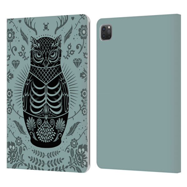 Rachel Caldwell Illustrations Owl Doll Leather Book Wallet Case Cover For Apple iPad Pro 11 2020 / 2021 / 2022