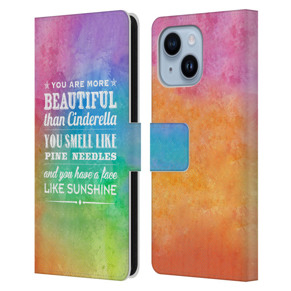 Rachel Caldwell Illustrations You Are More Leather Book Wallet Case Cover For Apple iPhone 14 Plus