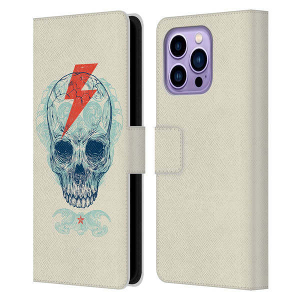 Rachel Caldwell Illustrations Bolt Leather Book Wallet Case Cover For Apple iPhone 14 Pro Max