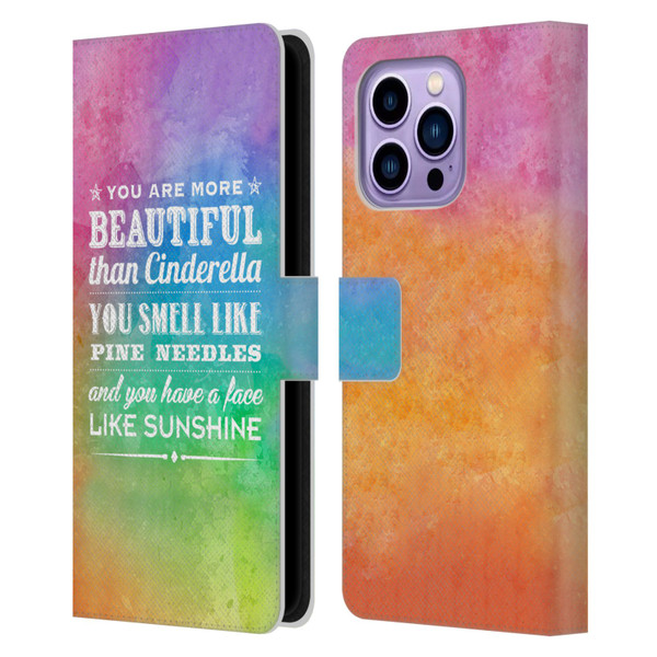 Rachel Caldwell Illustrations You Are More Leather Book Wallet Case Cover For Apple iPhone 14 Pro Max
