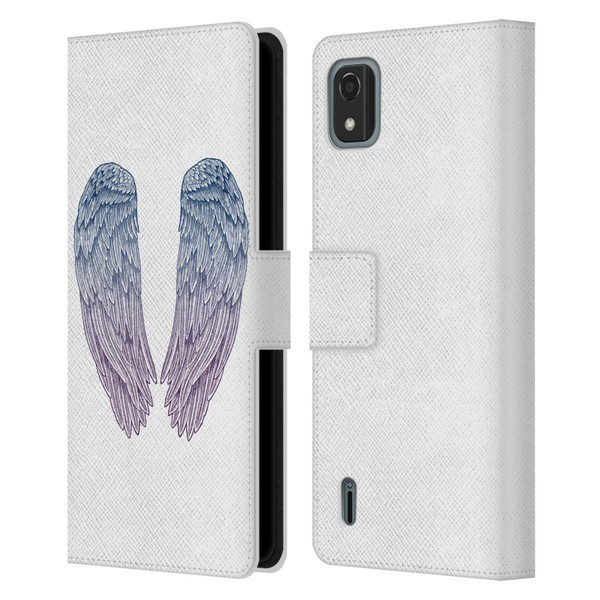 Rachel Caldwell Illustrations Angel Wings Leather Book Wallet Case Cover For Nokia C2 2nd Edition