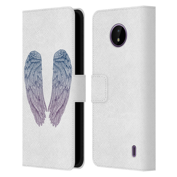 Rachel Caldwell Illustrations Angel Wings Leather Book Wallet Case Cover For Nokia C10 / C20