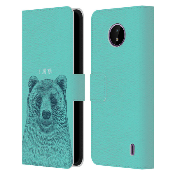 Rachel Caldwell Illustrations Bear Root Leather Book Wallet Case Cover For Nokia C10 / C20