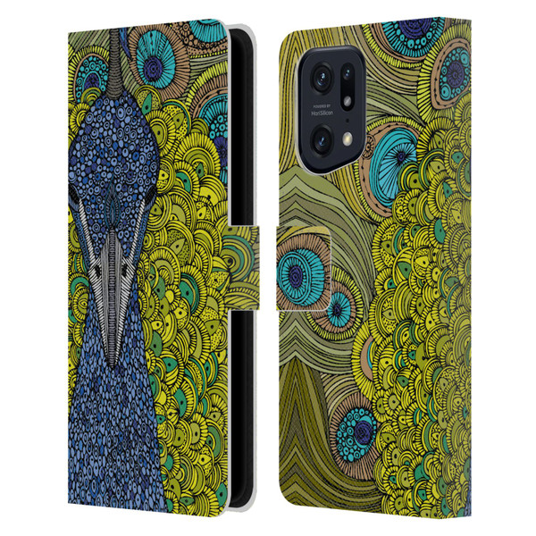 Valentina Birds The Peacock Leather Book Wallet Case Cover For OPPO Find X5 Pro