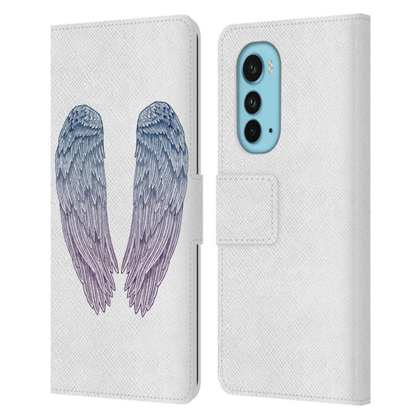 Rachel Caldwell Illustrations Angel Wings Leather Book Wallet Case Cover For Motorola Edge (2022)