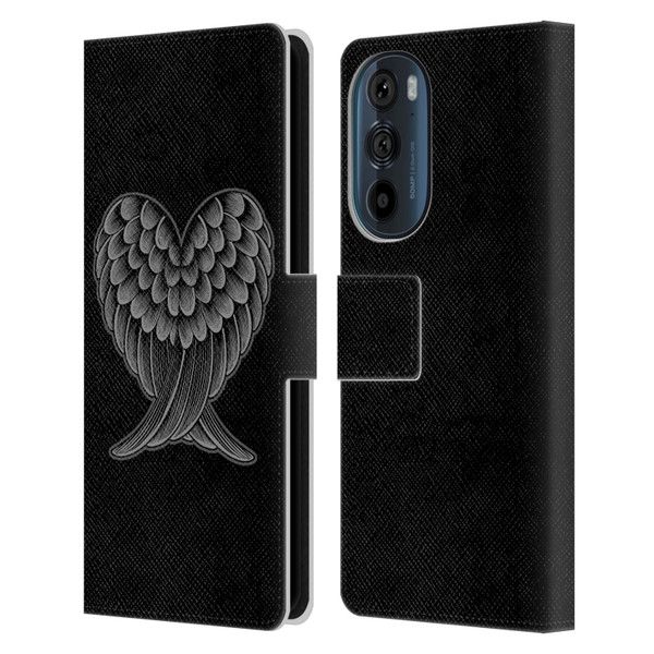 Rachel Caldwell Illustrations Heart Wings Leather Book Wallet Case Cover For Motorola Edge 30