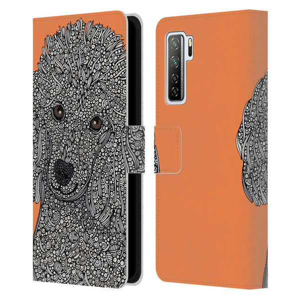 Valentina Dogs Poodle Leather Book Wallet Case Cover For Huawei Nova 7 SE/P40 Lite 5G