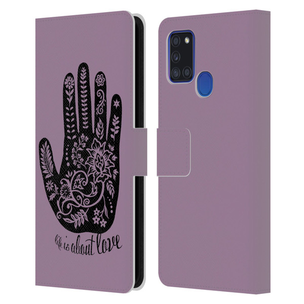 Rachel Caldwell Illustrations About Love Leather Book Wallet Case Cover For Samsung Galaxy A21s (2020)