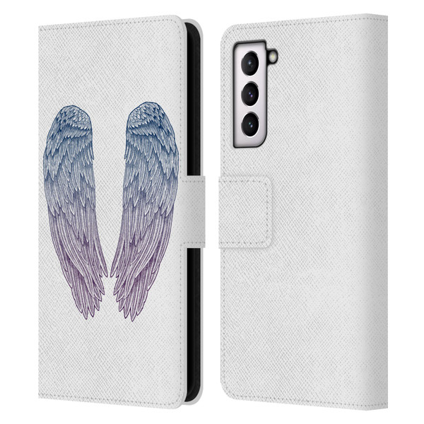 Rachel Caldwell Illustrations Angel Wings Leather Book Wallet Case Cover For Samsung Galaxy S21 5G
