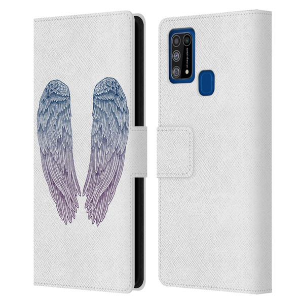 Rachel Caldwell Illustrations Angel Wings Leather Book Wallet Case Cover For Samsung Galaxy M31 (2020)