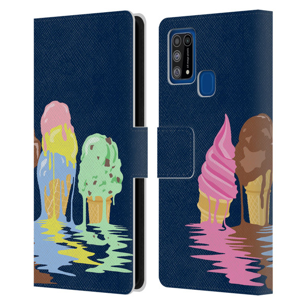 Rachel Caldwell Illustrations Ice Cream River Leather Book Wallet Case Cover For Samsung Galaxy M31 (2020)