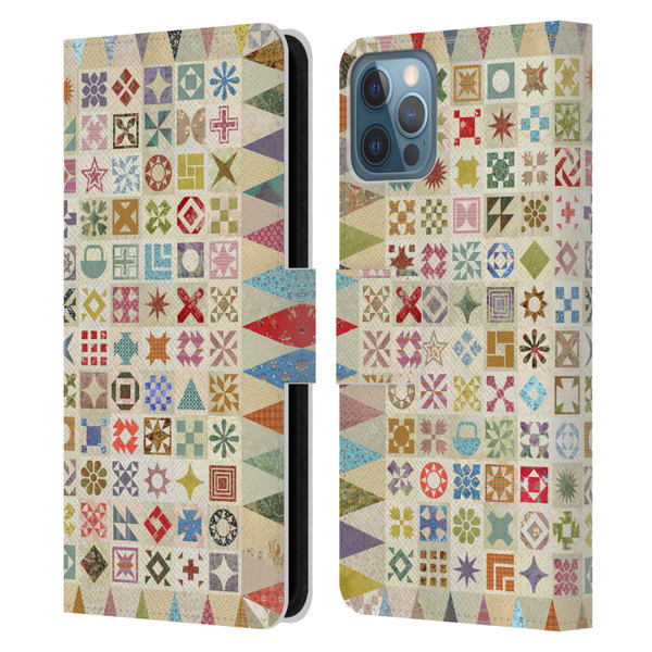 Rachel Caldwell Patterns Jane Leather Book Wallet Case Cover For Apple iPhone 12 / iPhone 12 Pro
