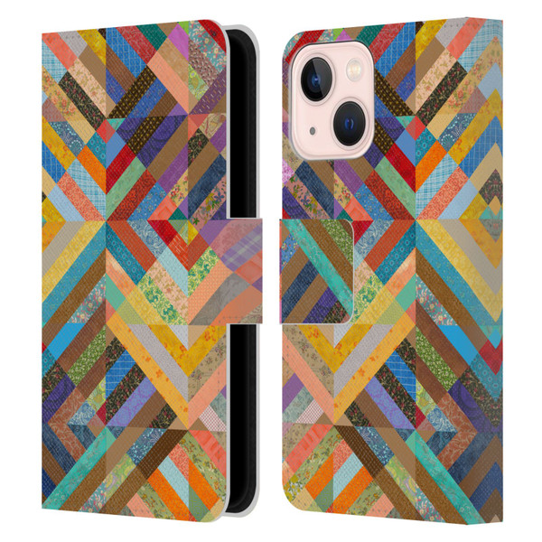 Rachel Caldwell Patterns Superst Leather Book Wallet Case Cover For Apple iPhone 13 Mini