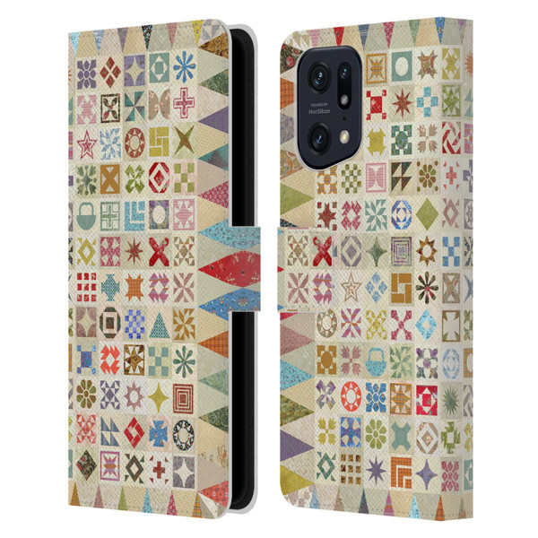 Rachel Caldwell Patterns Jane Leather Book Wallet Case Cover For OPPO Find X5