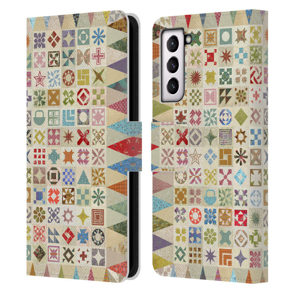 Rachel Caldwell Patterns Jane Leather Book Wallet Case Cover For Samsung Galaxy S21 5G