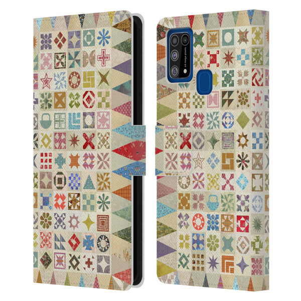 Rachel Caldwell Patterns Jane Leather Book Wallet Case Cover For Samsung Galaxy M31 (2020)