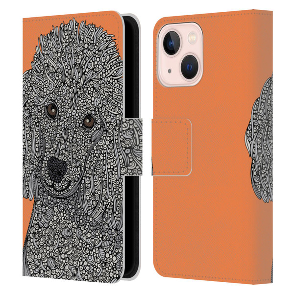 Valentina Dogs Poodle Leather Book Wallet Case Cover For Apple iPhone 13 Mini