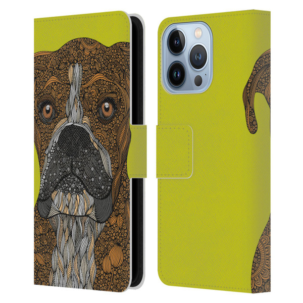 Valentina Dogs Boxer Leather Book Wallet Case Cover For Apple iPhone 13 Pro