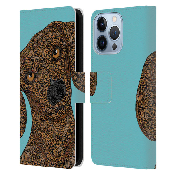 Valentina Dogs Dachshund Leather Book Wallet Case Cover For Apple iPhone 13 Pro