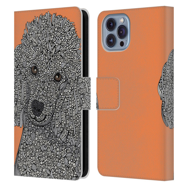 Valentina Dogs Poodle Leather Book Wallet Case Cover For Apple iPhone 14