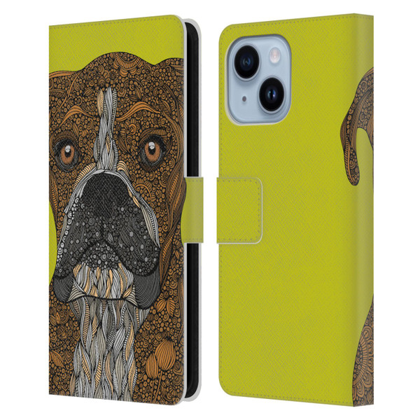 Valentina Dogs Boxer Leather Book Wallet Case Cover For Apple iPhone 14 Plus
