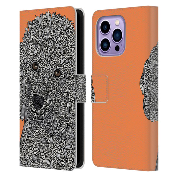Valentina Dogs Poodle Leather Book Wallet Case Cover For Apple iPhone 14 Pro Max