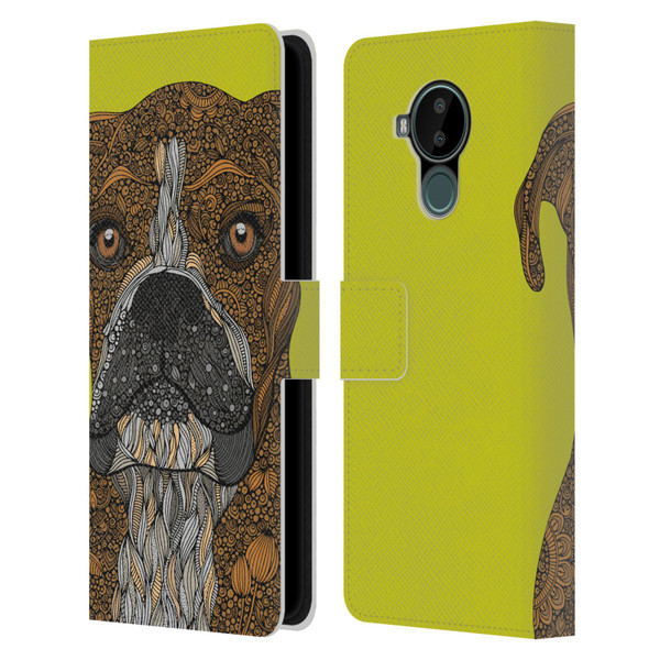 Valentina Dogs Boxer Leather Book Wallet Case Cover For Nokia C30