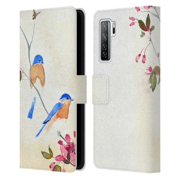 Mai Autumn Birds Blossoms Leather Book Wallet Case Cover For Huawei Nova 7 SE/P40 Lite 5G
