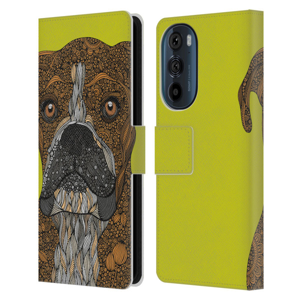 Valentina Dogs Boxer Leather Book Wallet Case Cover For Motorola Edge 30