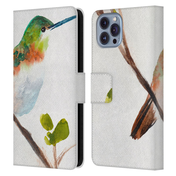 Mai Autumn Birds Hummingbird Leather Book Wallet Case Cover For Apple iPhone 14