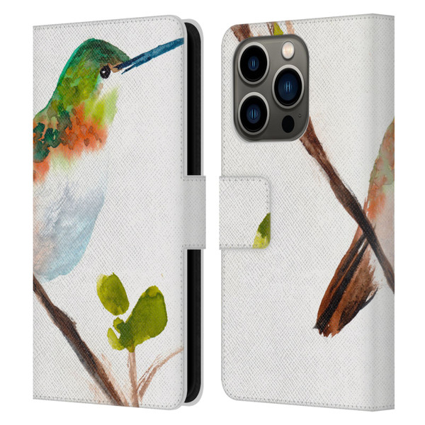 Mai Autumn Birds Hummingbird Leather Book Wallet Case Cover For Apple iPhone 14 Pro