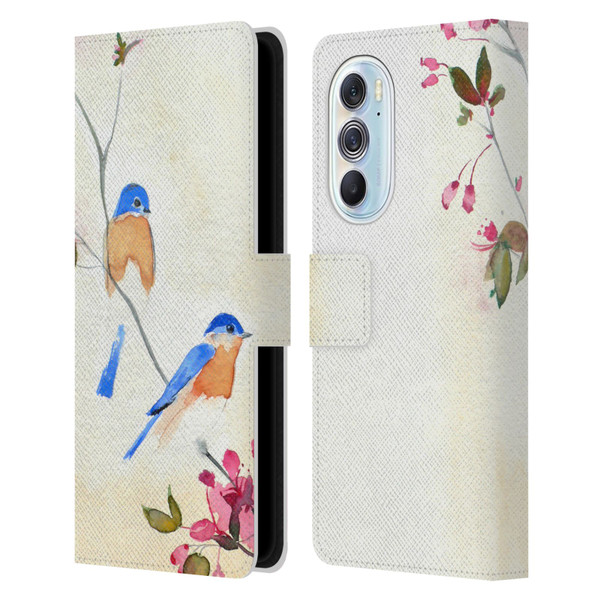 Mai Autumn Birds Blossoms Leather Book Wallet Case Cover For Motorola Edge X30