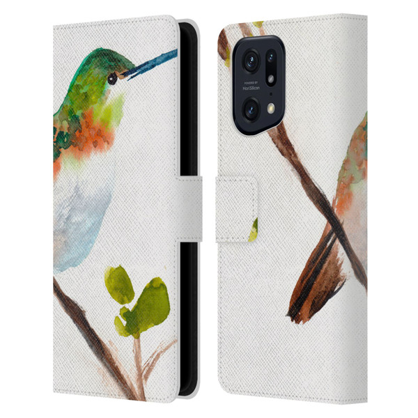 Mai Autumn Birds Hummingbird Leather Book Wallet Case Cover For OPPO Find X5 Pro