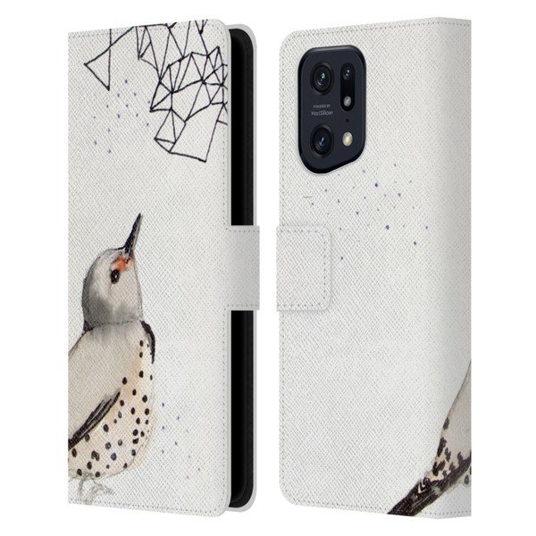 Mai Autumn Birds Northern Flicker Leather Book Wallet Case Cover For OPPO Find X5 Pro