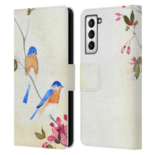 Mai Autumn Birds Blossoms Leather Book Wallet Case Cover For Samsung Galaxy S21 5G