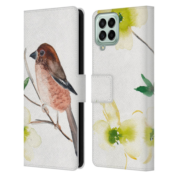 Mai Autumn Birds Dogwood Branch Leather Book Wallet Case Cover For Samsung Galaxy M33 (2022)