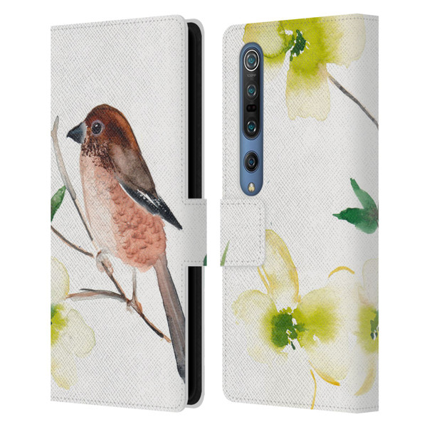 Mai Autumn Birds Dogwood Branch Leather Book Wallet Case Cover For Xiaomi Mi 10 5G / Mi 10 Pro 5G