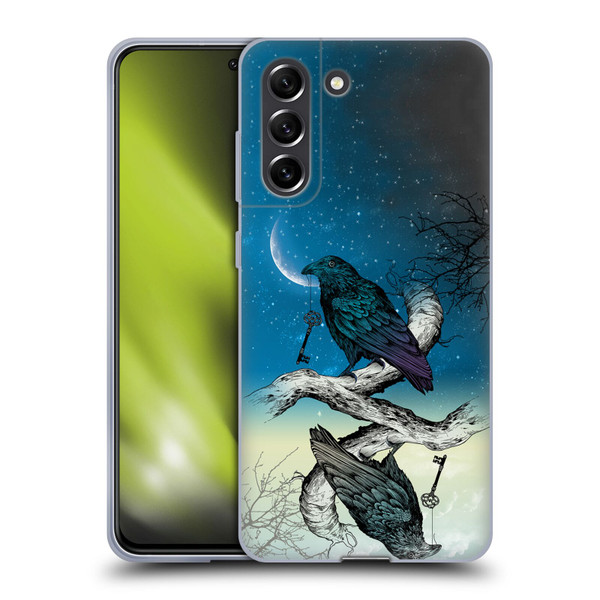 Rachel Caldwell Animals 3 Raven Soft Gel Case for Samsung Galaxy S21 FE 5G