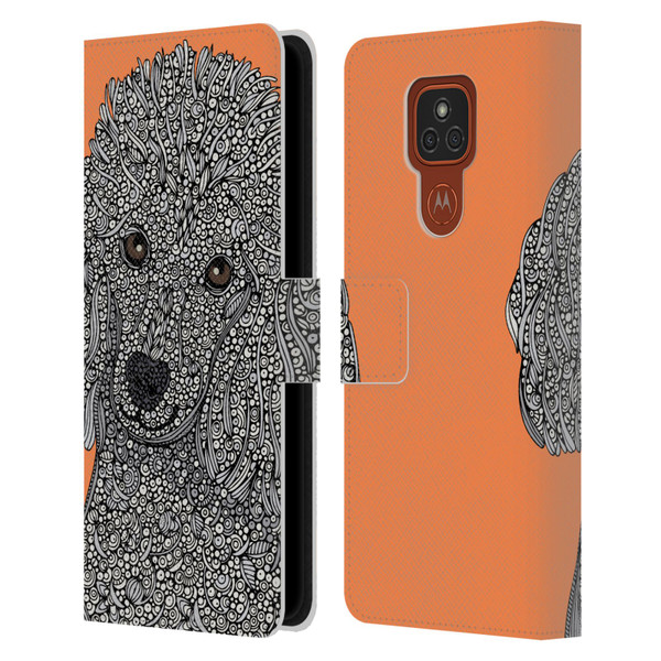Valentina Dogs Poodle Leather Book Wallet Case Cover For Motorola Moto E7 Plus
