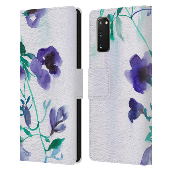 Mai Autumn Floral Blooms Moon Drops Leather Book Wallet Case Cover For Samsung Galaxy S20 / S20 5G