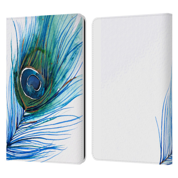 Mai Autumn Feathers Peacock Leather Book Wallet Case Cover For Amazon Kindle Paperwhite 1 / 2 / 3