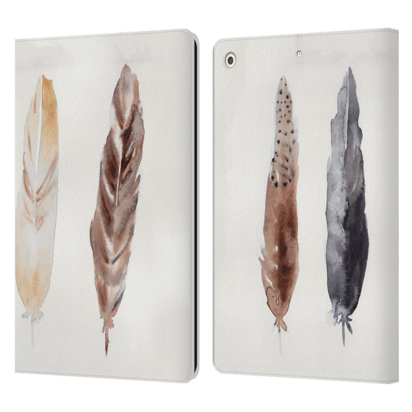 Mai Autumn Feathers Pattern Leather Book Wallet Case Cover For Apple iPad 10.2 2019/2020/2021