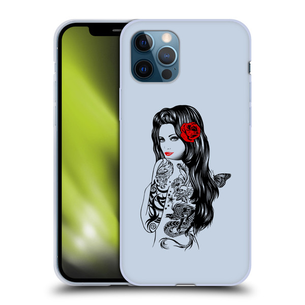 Rachel Caldwell Illustrations Tattoo Girl Soft Gel Case for Apple iPhone 12 / iPhone 12 Pro