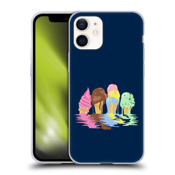 Rachel Caldwell Illustrations Ice Cream River Soft Gel Case for Apple iPhone 12 Mini