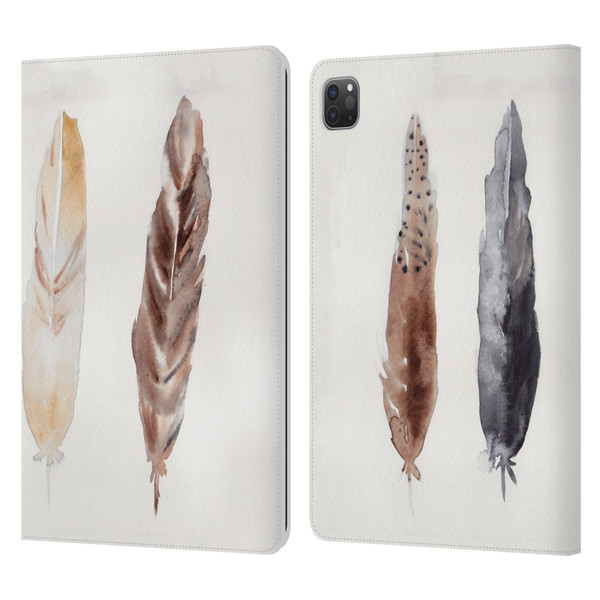 Mai Autumn Feathers Pattern Leather Book Wallet Case Cover For Apple iPad Pro 11 2020 / 2021 / 2022