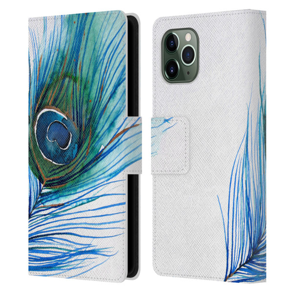 Mai Autumn Feathers Peacock Leather Book Wallet Case Cover For Apple iPhone 11 Pro