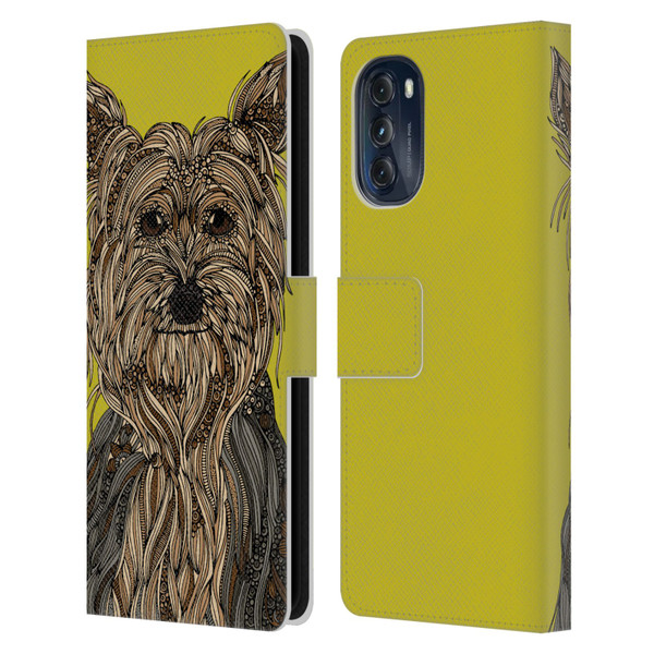 Valentina Dogs Yorkshire Terrier Leather Book Wallet Case Cover For Motorola Moto G (2022)