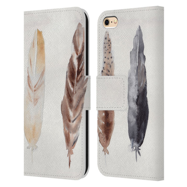 Mai Autumn Feathers Pattern Leather Book Wallet Case Cover For Apple iPhone 6 / iPhone 6s