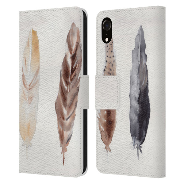 Mai Autumn Feathers Pattern Leather Book Wallet Case Cover For Apple iPhone XR